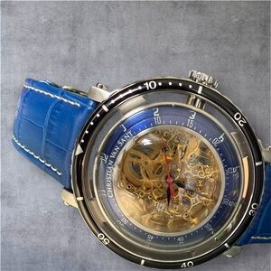 Blue Skeleton Watch